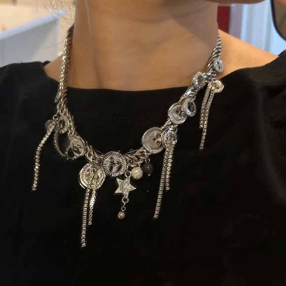 Silver Statement Necklace Funky - Picture 1 of 2